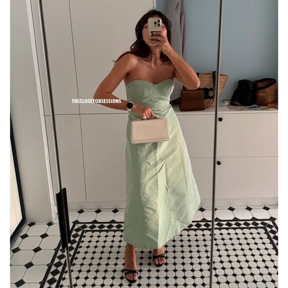 MANGO Corset-Style Strapless Midi Dress ๐โจ NWT - Picture 13 of 16